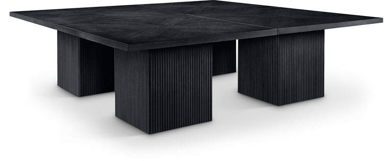 Belinda 108" Black Solid Wood and Oak Veneer Modular Dining Table
