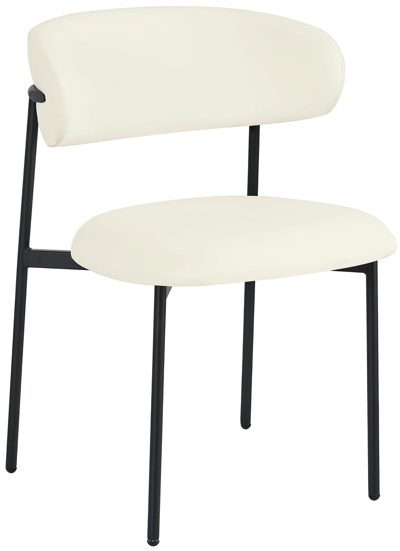Lupita Cream Vegan Leather Upholstered Dining Chair