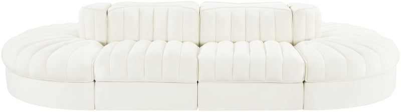 Rummi - Oval Velvet Performance Fabric Upholstered 8 Piece Modular Sectional
