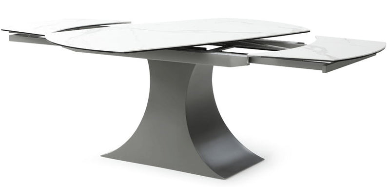 9035 - Marble Dining Table - White / Dark Gray