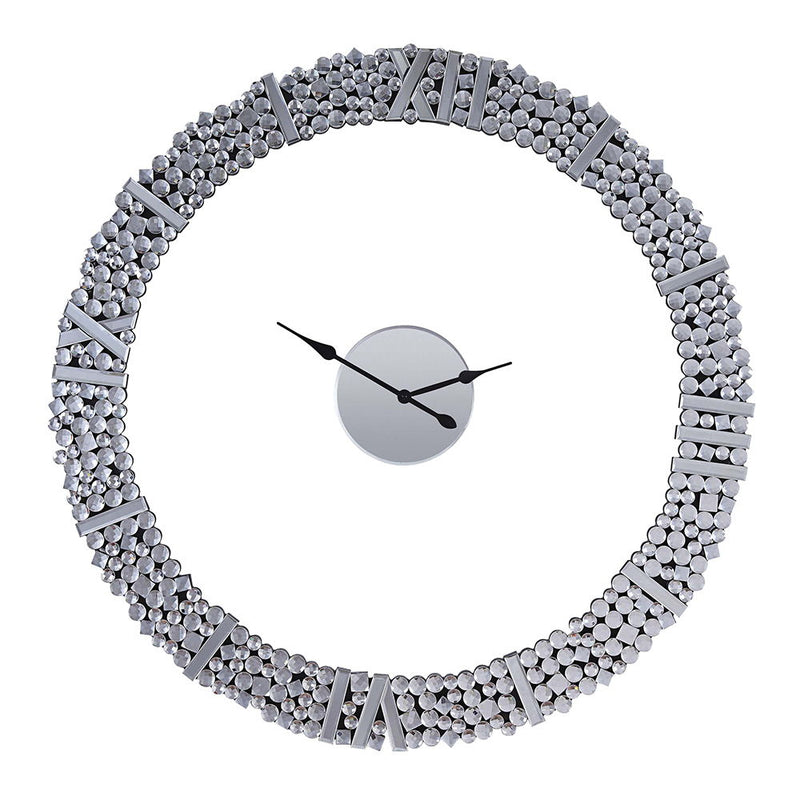 Kachina - 39" Wall Clock - Mirrored & Faux Gems