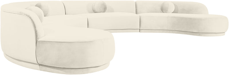 Avra - 189" Velvet Performance Fabric Upholstered Sectional