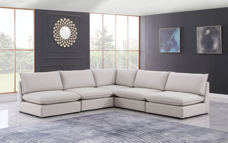 Mackenzie Linen Textured Fabric Upholstered Modular Sectional
