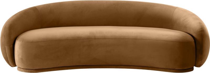 Emery 95" Saddle Velvet Upholstered Sofa