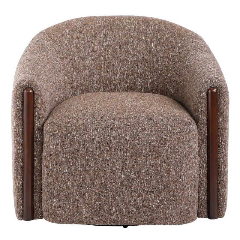 Ballona - Accent Chair With Swivel - Brown Chenille