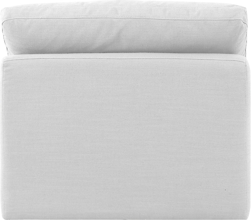 Indulge White Linen Textured Fabric Upholstered Modular Armless Chair