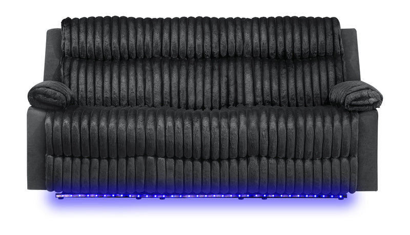 Glory Furniture - Plush - Reclining Sofa With Table And LED Belt