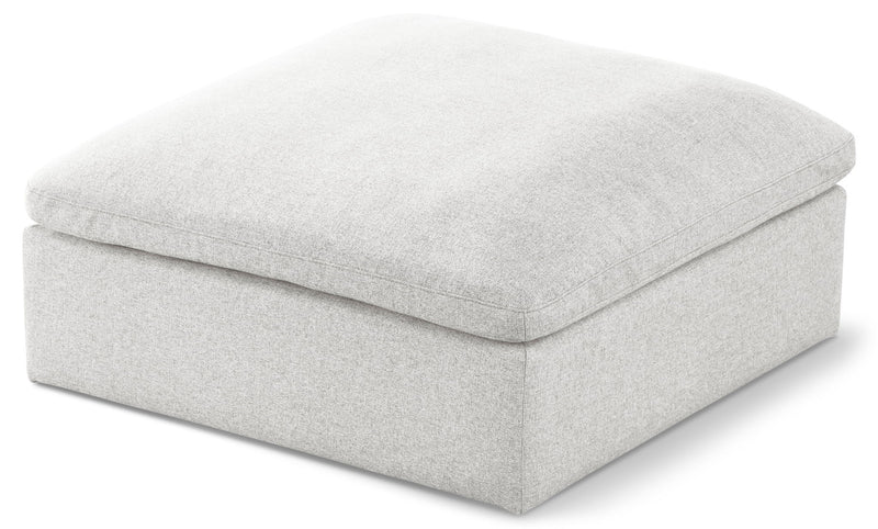 Serene Deluxe Comfort Linen Textured Fabric Upholstered Modular Ottoman