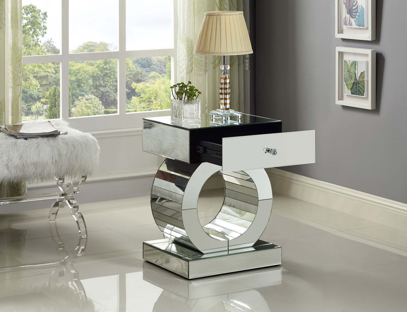 Jocelyn Mirrored End Table