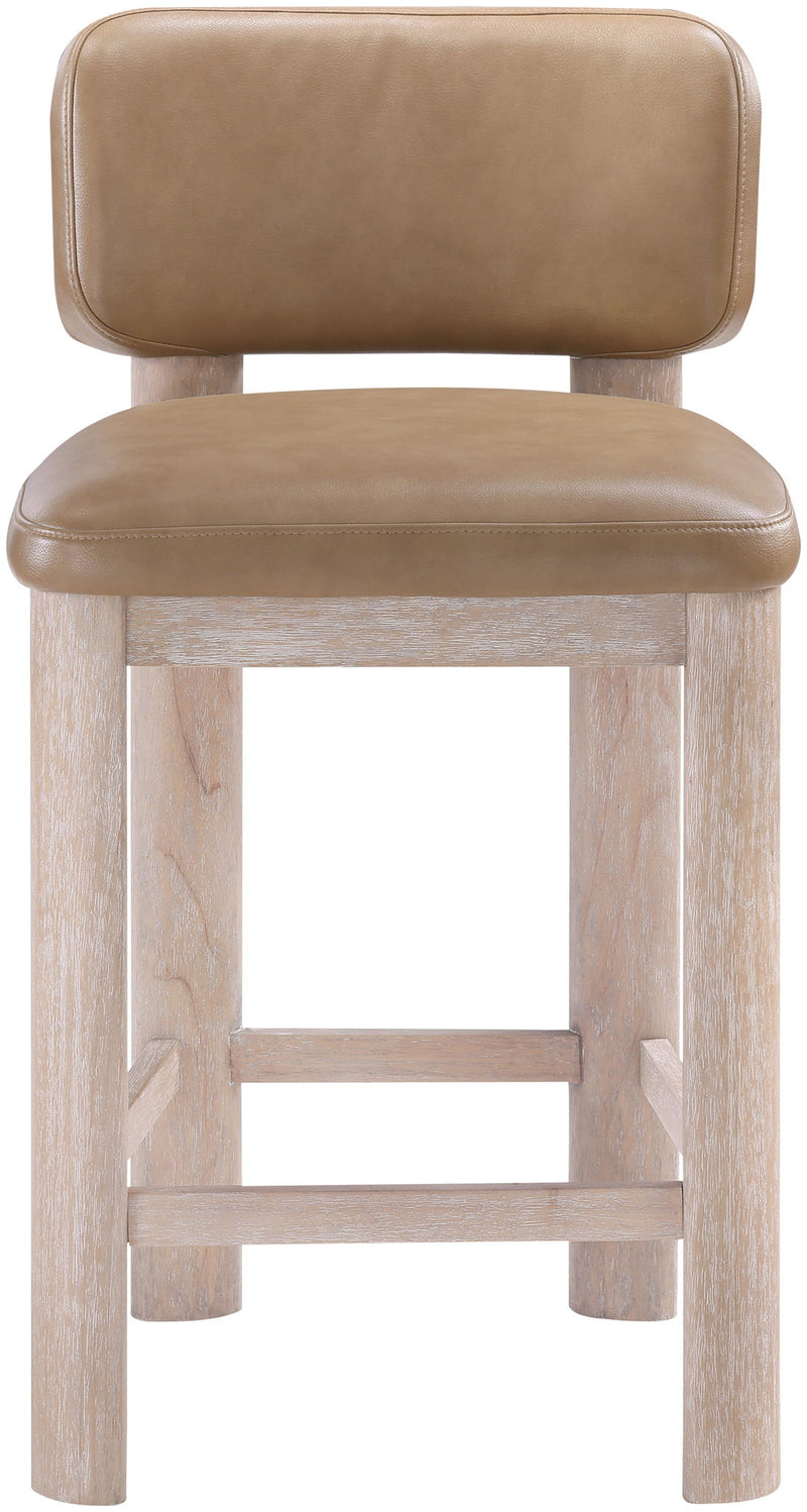 Paloma Tan Vegan Leather Upholstered Counter Stool