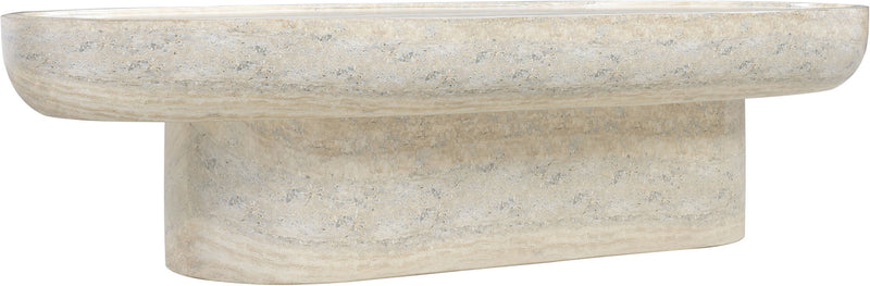 Tivoli Natural Travertine Finish Concrete Indoor / Outdoor Coffee Table