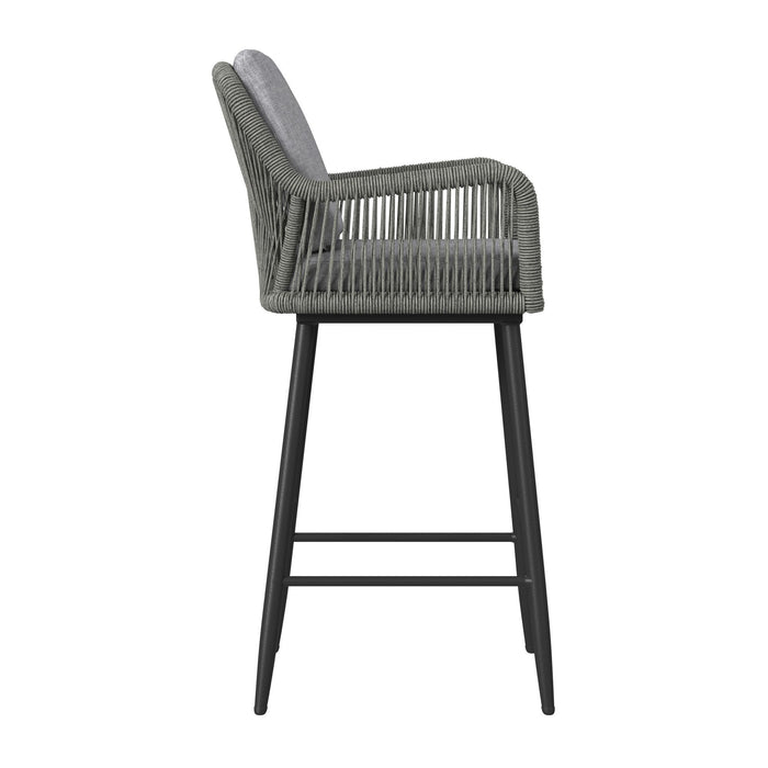Bayhill - Fabric Barstool (Set of 2) - Black / Gray
