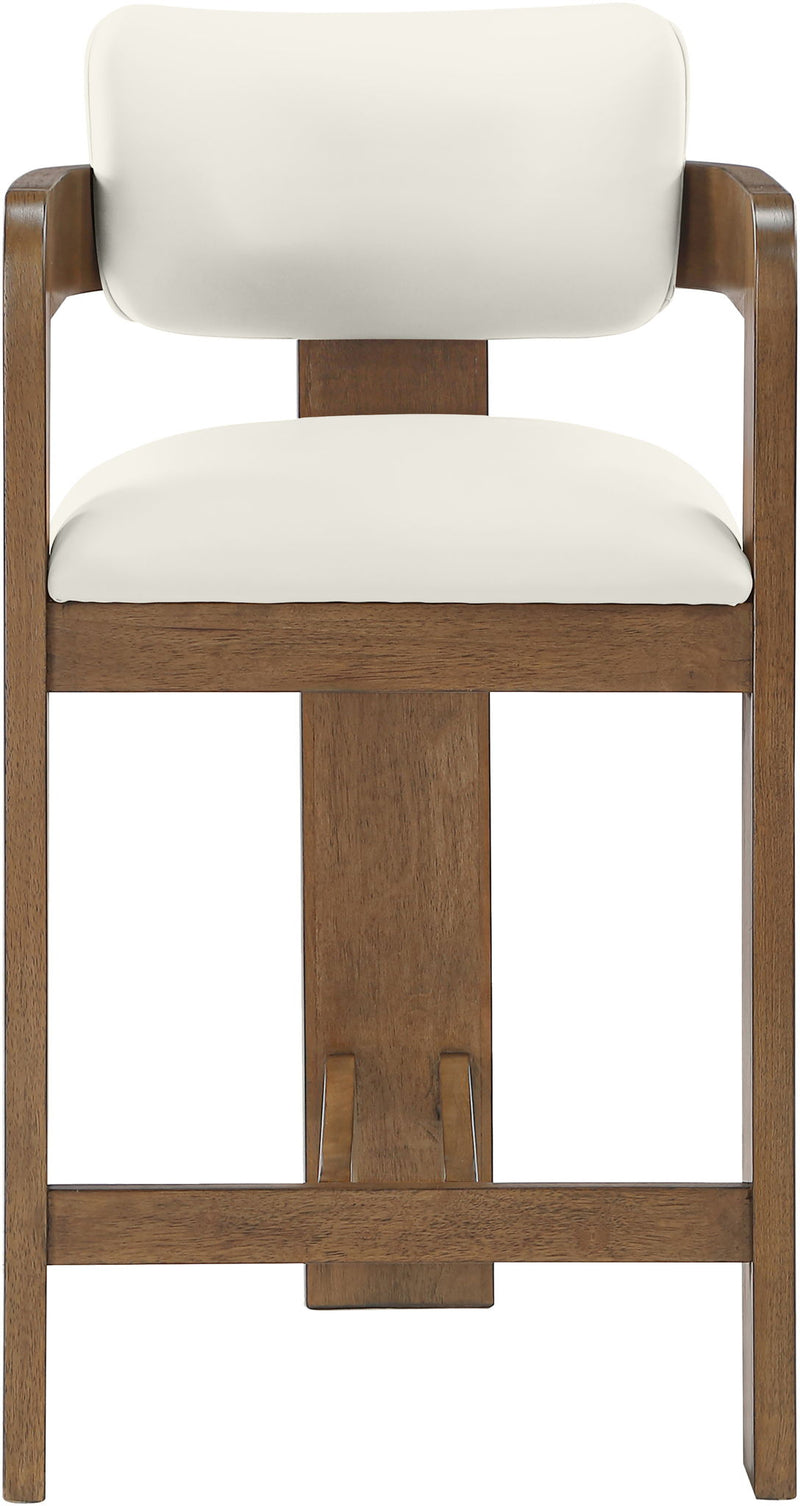 Sacha - Vegan Leather Upholstered Counter Stool With Brown Base