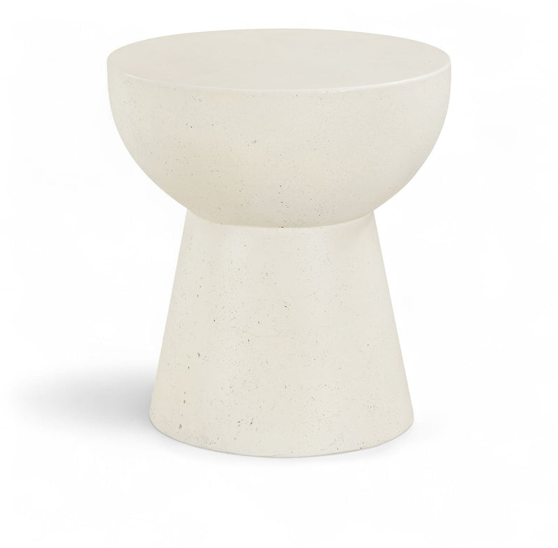 Avaya Cream Concrete And Fiberglass Indoor / Outdoor End Table