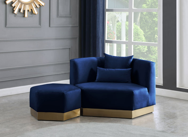Marquis Velvet Upholstered Ottoman