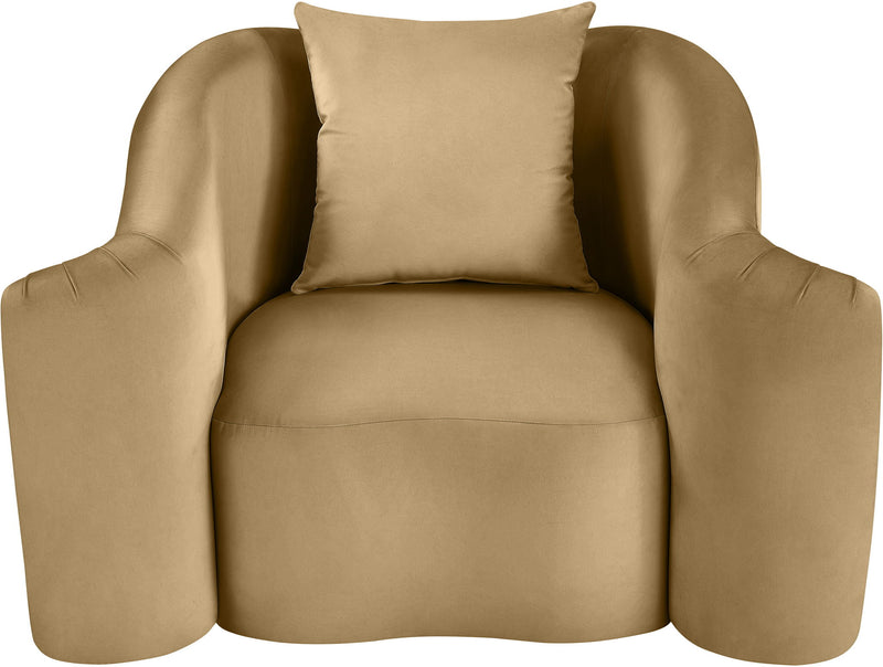 Destin Camel Velvet Upholstered Chair