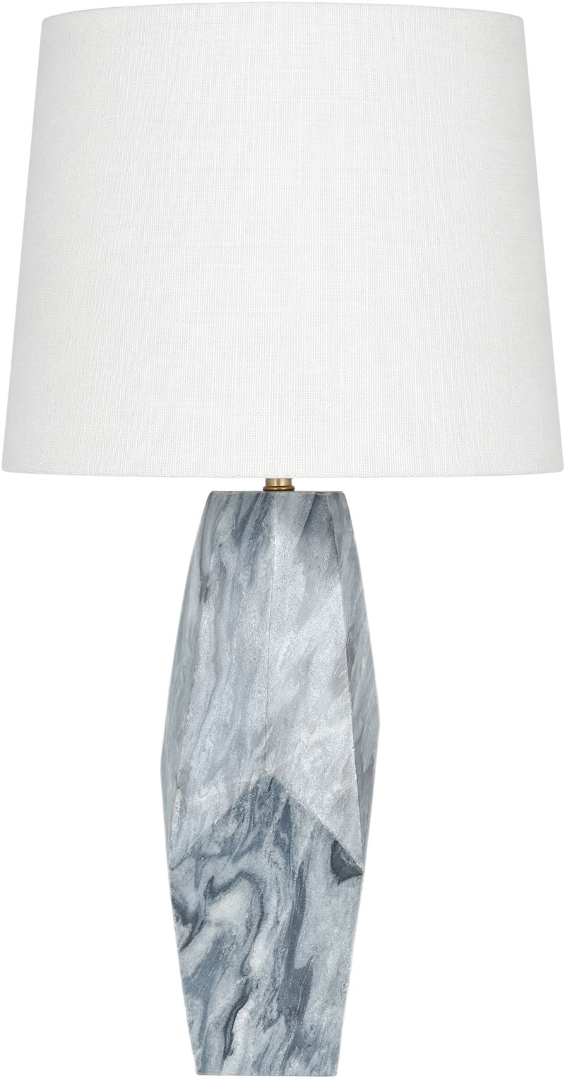 Seraphine - Genuine Marble And Linen Textured Fabric Table Lamp