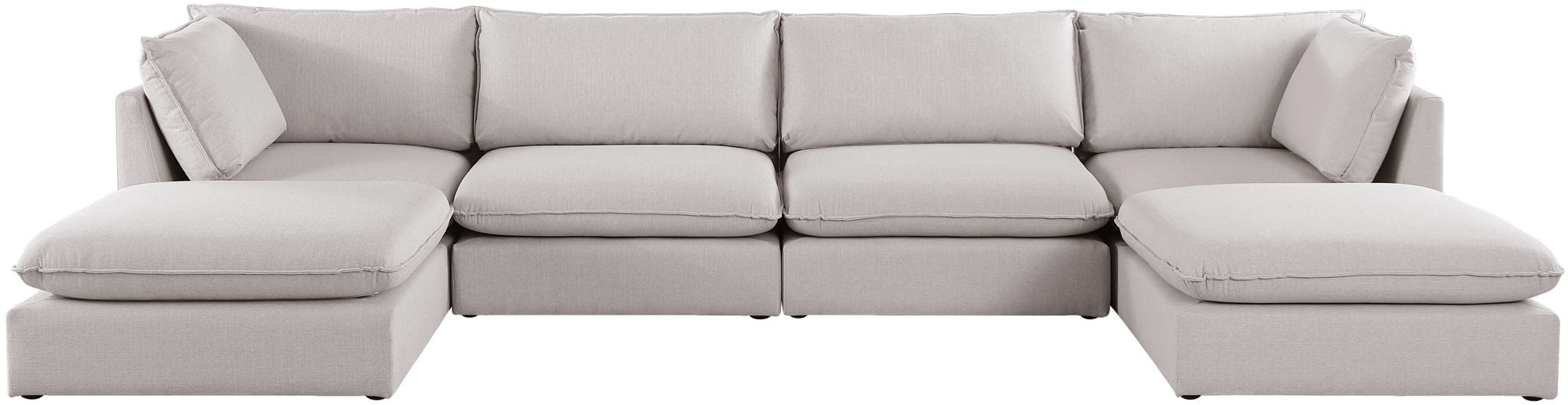 Mackenzie Linen Textured Fabric Upholstered Modular Sectional