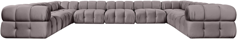 Orin - Velvet Performance Fabric Upholstered 9 Piece Sectional