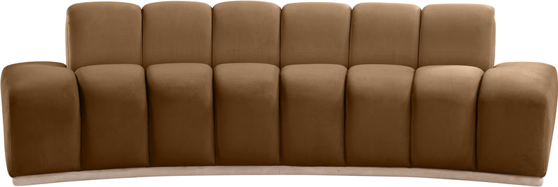 Jace 106" Saddle Velvet Upholstered Sofa