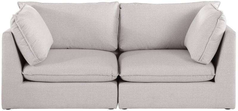 Mackenzie 80" Linen Textured Fabric Upholstered 2pc. Modular Loveseat