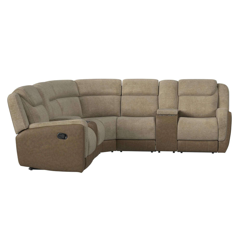 Gray sectional with plush cushions and recliners