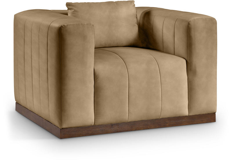 Mallina Tan Vegan Leather Upholstered Chair