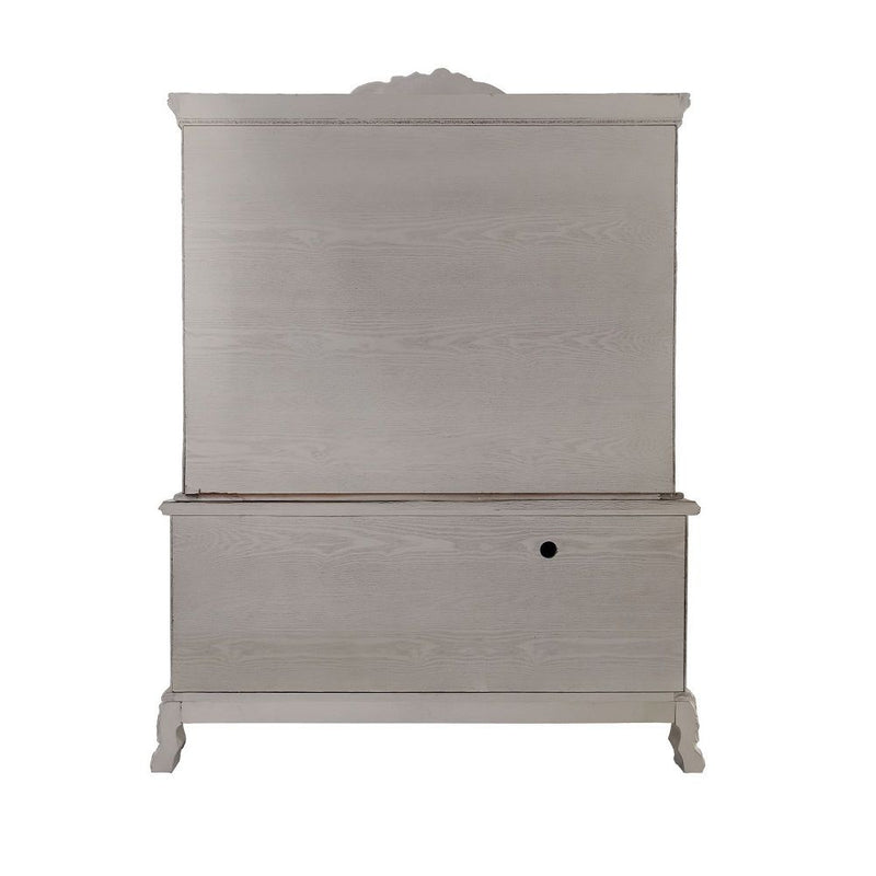 Dresden - Computer Desk & Hutch - Bone White