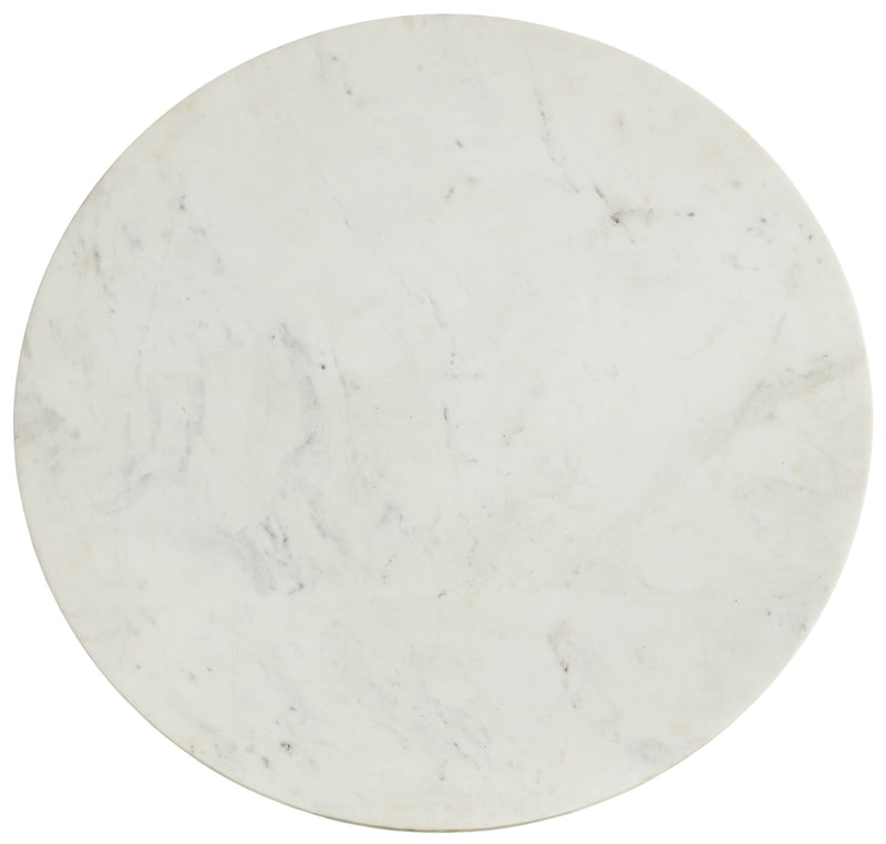 Emery White Marble Top And Steel Base End / Side Table