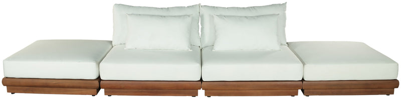 Mirella - 4 Piece Water Resistant Fabric Outdoor Patio Modular Sectional