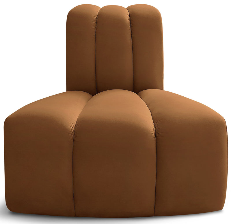 Arc Saddle Velvet Upholstered Modular Reverse Corner Chair