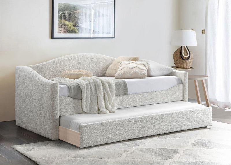 Arlo Cream Boucle Fabric Upholstered Twin Daybed