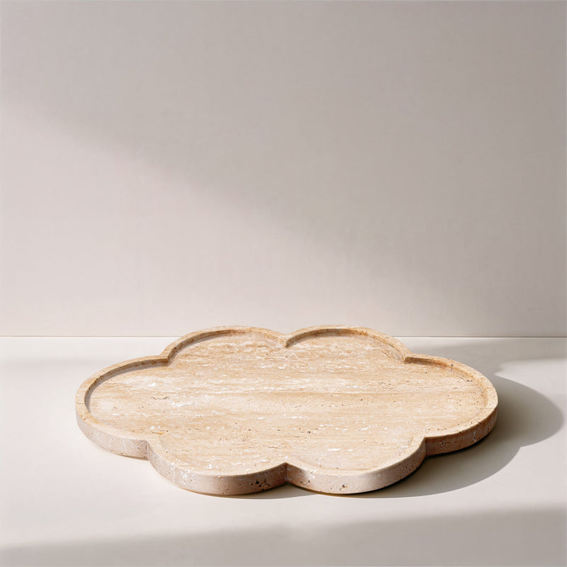 Rimini Natural Clover Shaped Travertine Tray