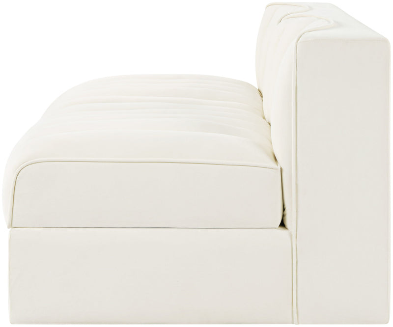 Rummi - Velvet Performance Fabric Upholstered 2 Piece Modular Armless Loveseat
