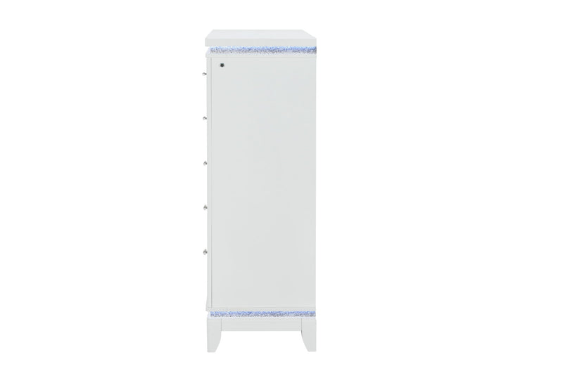 Alina - 5 Piece Full Bedroom Set With LED, Cooler, Speaker And USB - White