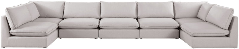 Mackenzie Linen Textured Fabric Upholstered Modular Sectional