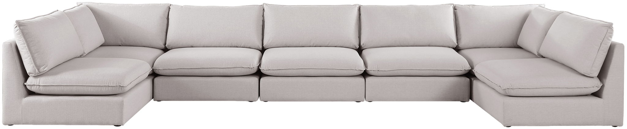 Mackenzie Linen Textured Fabric Upholstered Modular Sectional