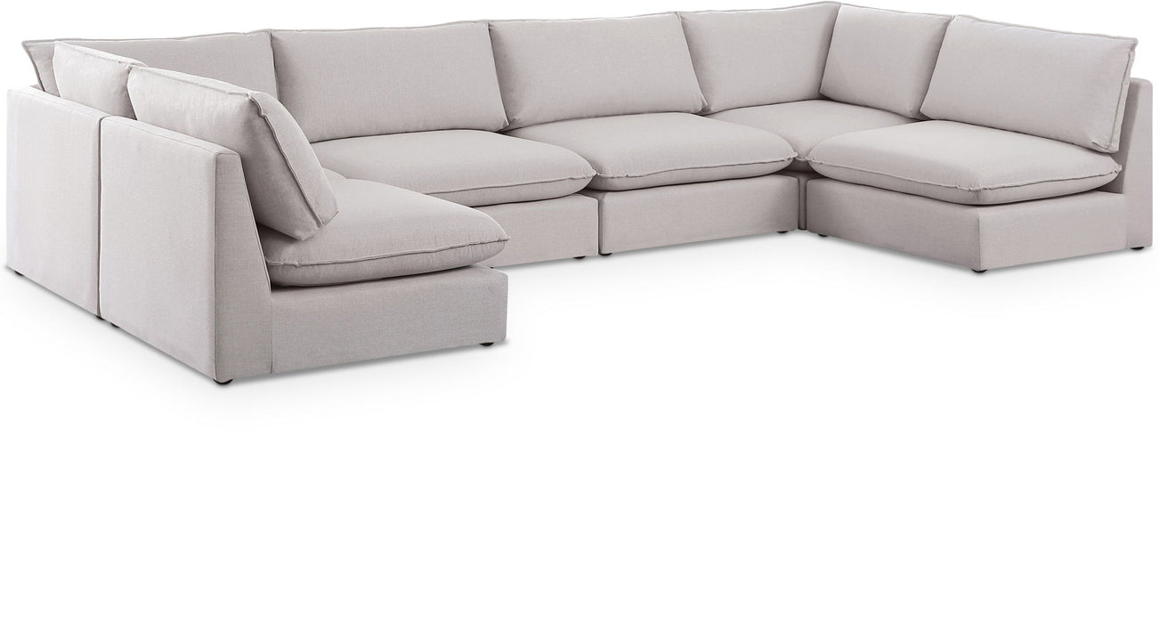 Mackenzie Linen Textured Fabric Upholstered Modular Sectional
