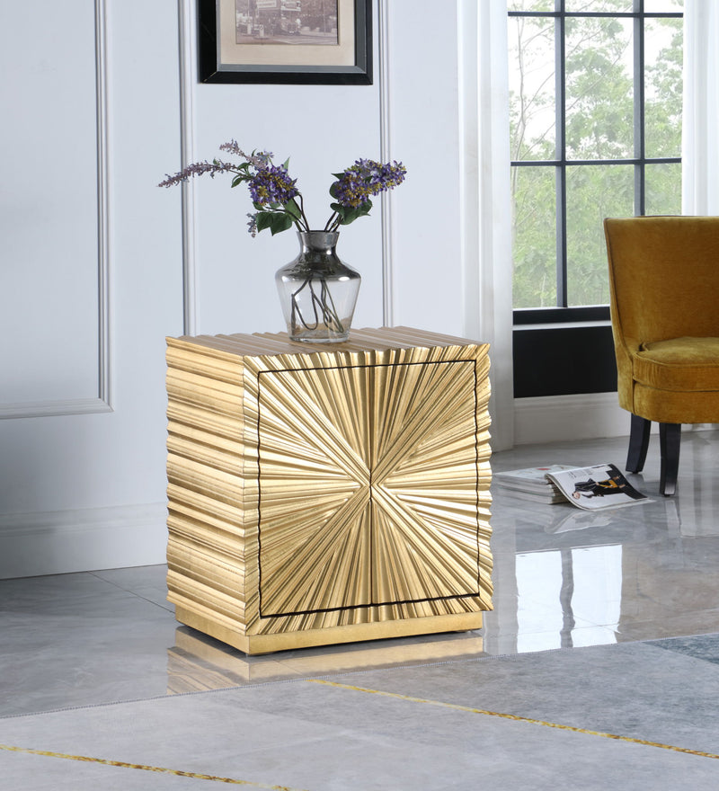 Golda Gold Wood Side Table