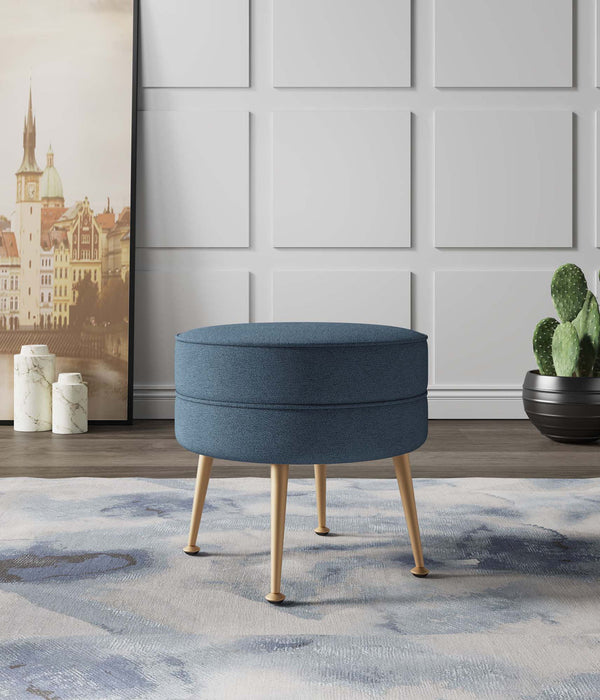 Manhattan Bailey - Accent Ottoman With Gold Chrome Legs