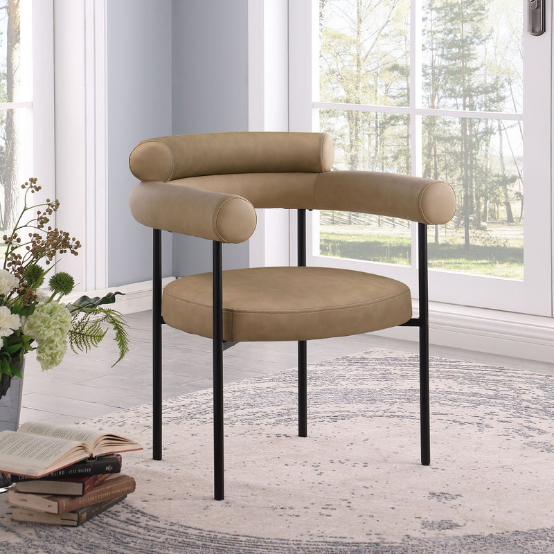 Blake Tan Vegan Leather Upholstered Dining Chair