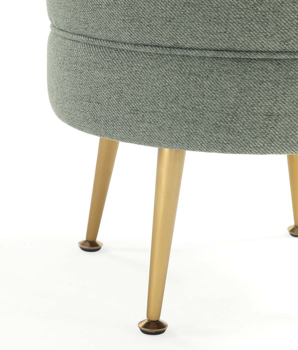 Manhattan Bailey - Accent Ottoman With Gold Chrome Legs