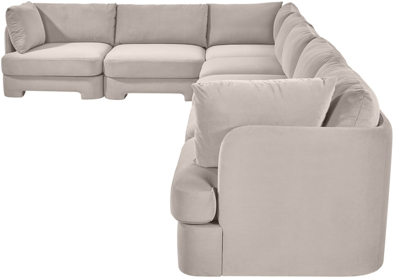 Hammond - Velvet Performance Fabric Upholstered 7 Piece Sectional