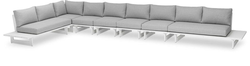 Maldives - 7 Piece Water Resistant Outdoor Patio Modular Sectional With White Base