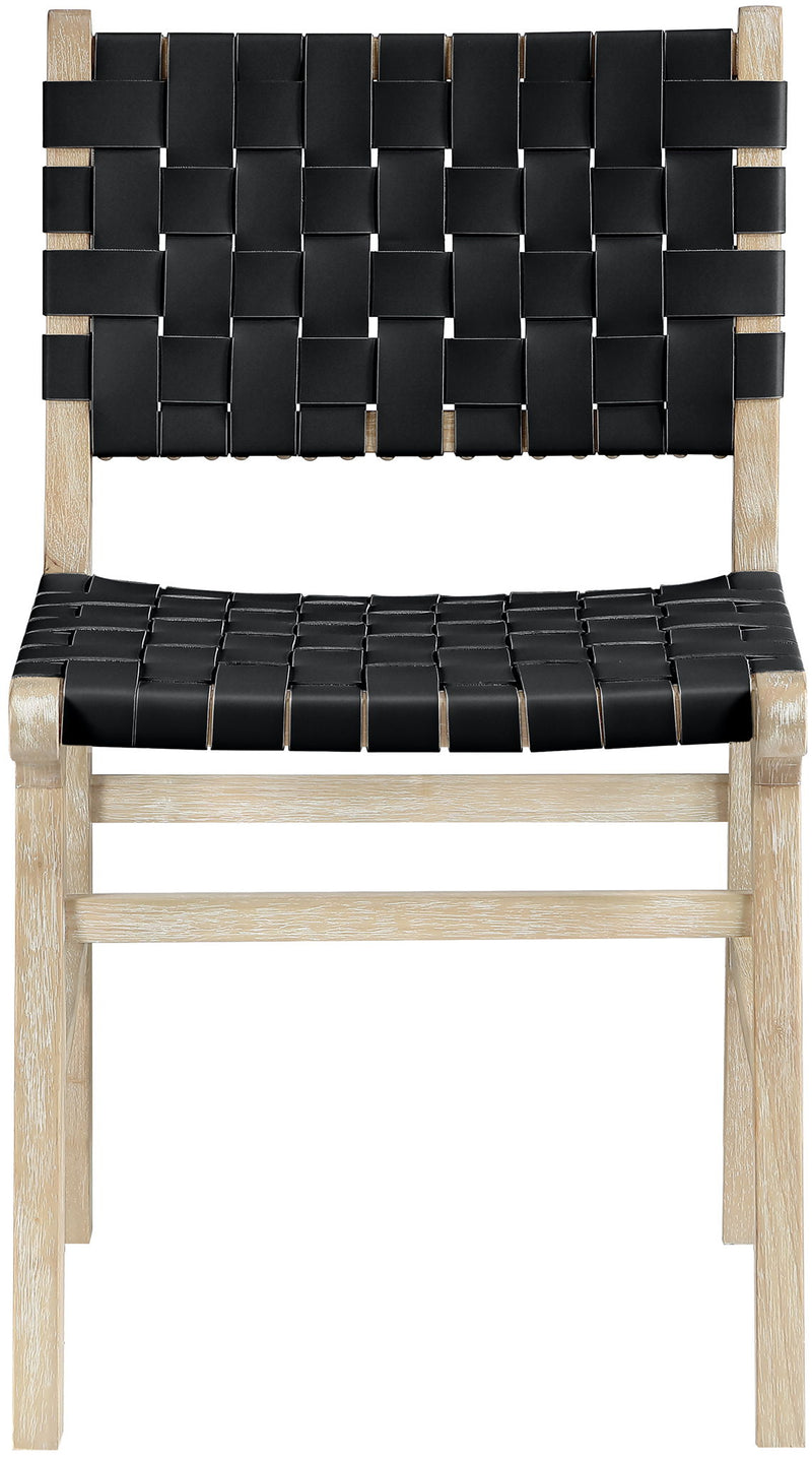 Entwine - Vegan Leather Upholstered Dining Chair - Painted Natural