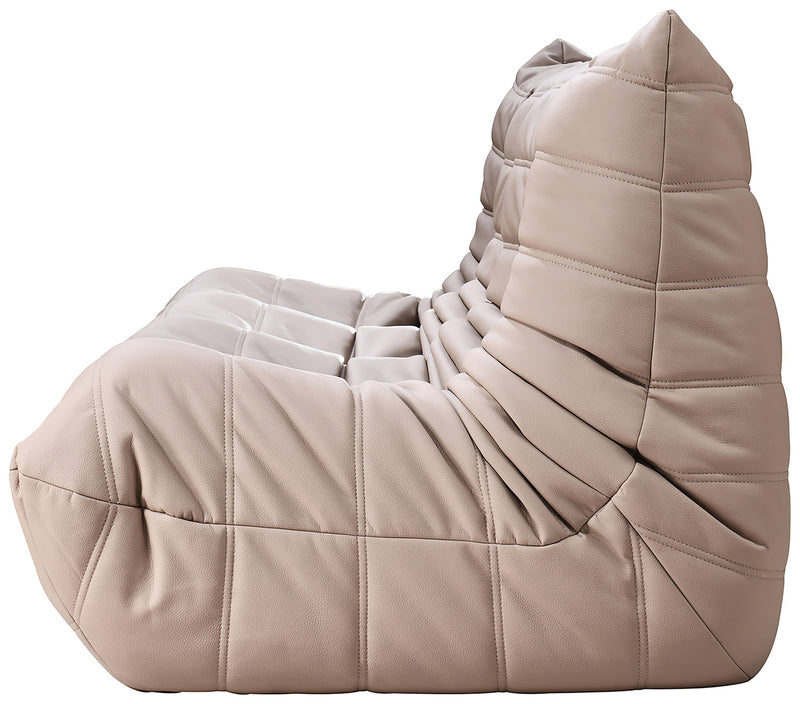 Relax 77.75" Tan Vegan Leather Upholstered Sofa