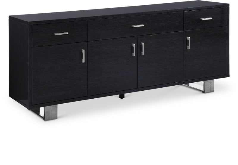 Excel Grey Lacquer Finish And Stainless Steel Sideboard / Buffet