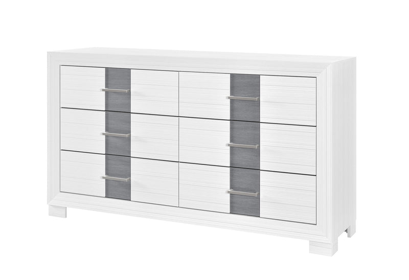 Optimus - 4 Piece Bedroom Set (Queen Bed, Dresser, Mirror, Nightstand) - White