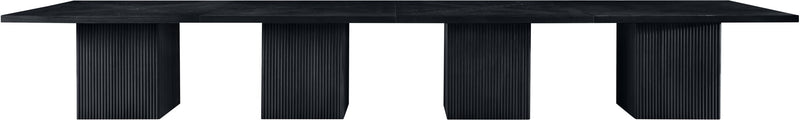 Belinda 54" Black Solid Wood and Oak Veneer Modular Dining Table