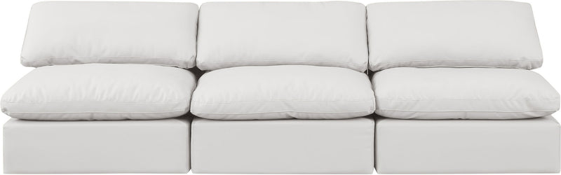 Indulge - Faux Leather 3 Seat Modular Armless Sofa